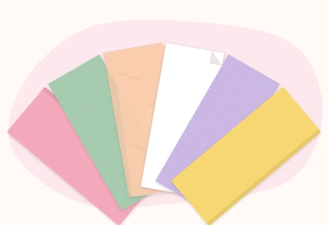 A fan of different papers for flower making: cardstock sheets, crepe paper, tissue paper and text-weight sheets