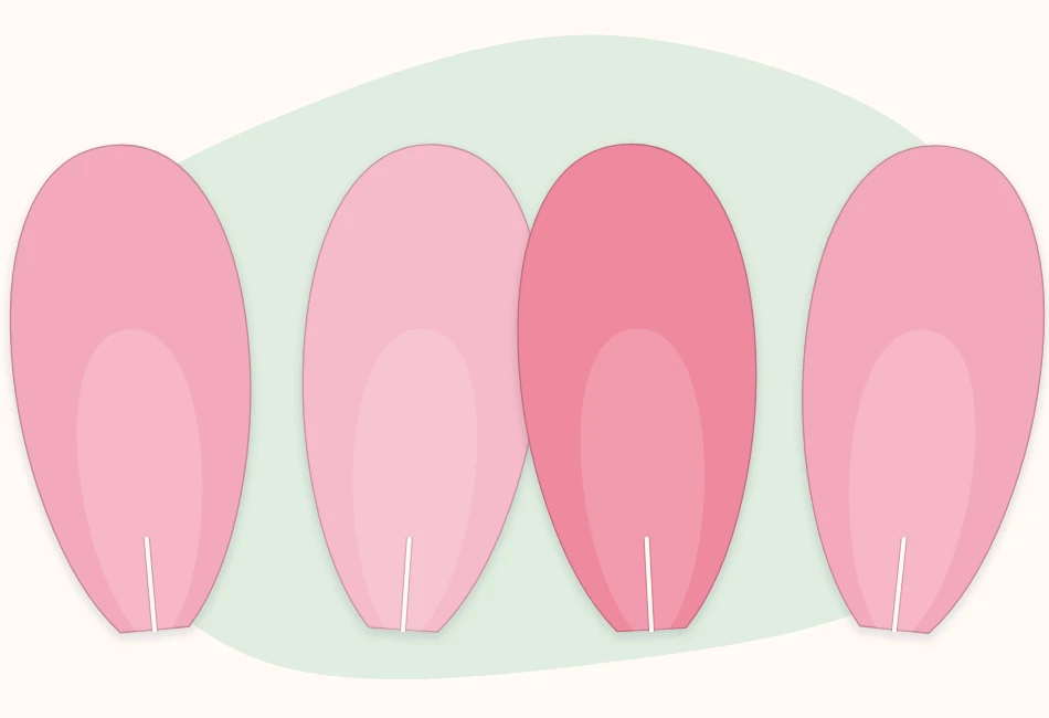 Large cardstock petals laid flat, each with a short straight slit cut up the center of its base